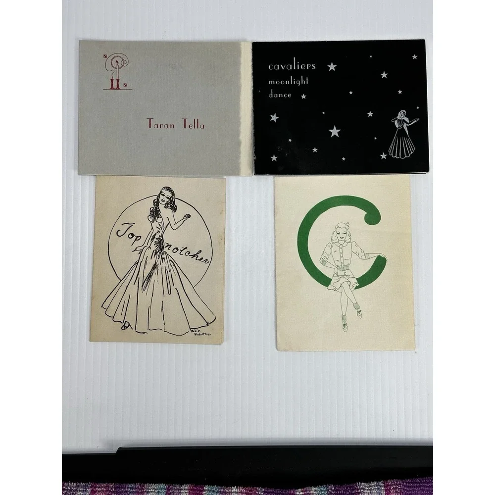 Vintage Lot Party Invitations Christmas Sports Swing Top Notcher Cavaliers 1940s